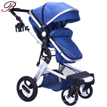 Altos buggies de paisagem contra o carrinho de bebê à prova de explosão, sentado, deitado, Flor Folding Baby Stroller 3-in-1